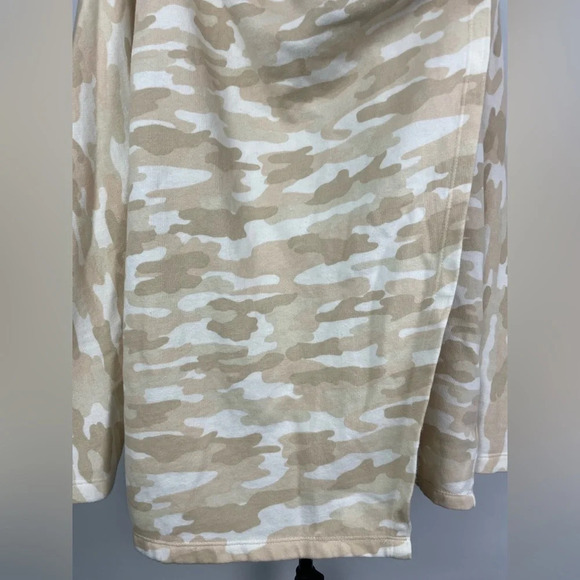 Lucky Brand Tan Neutral Camo Print Hooded Open Front Cardigan Sweater - Picture 4 of 11